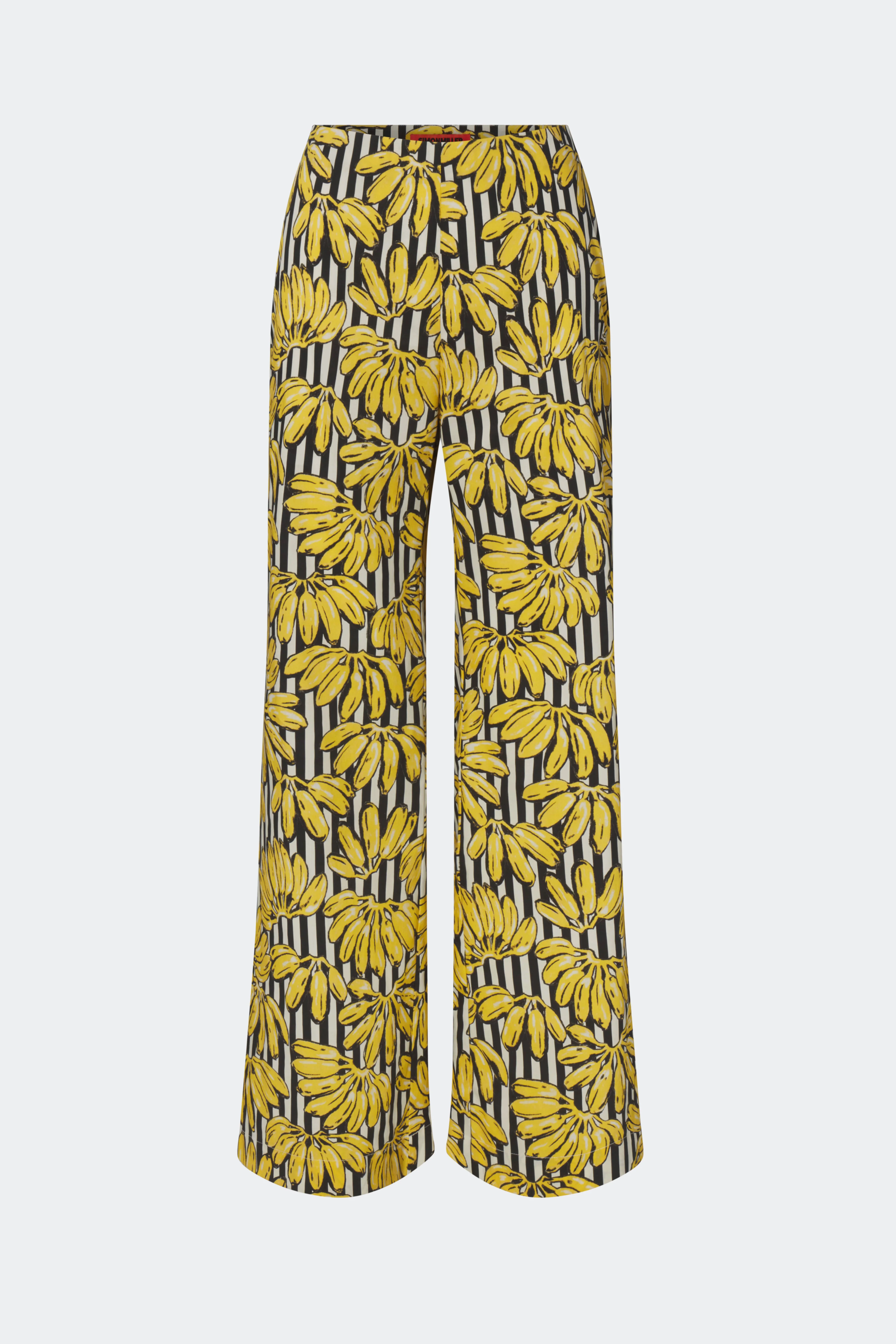 Pia Poplin Pant in Banana Stripe - Image 2