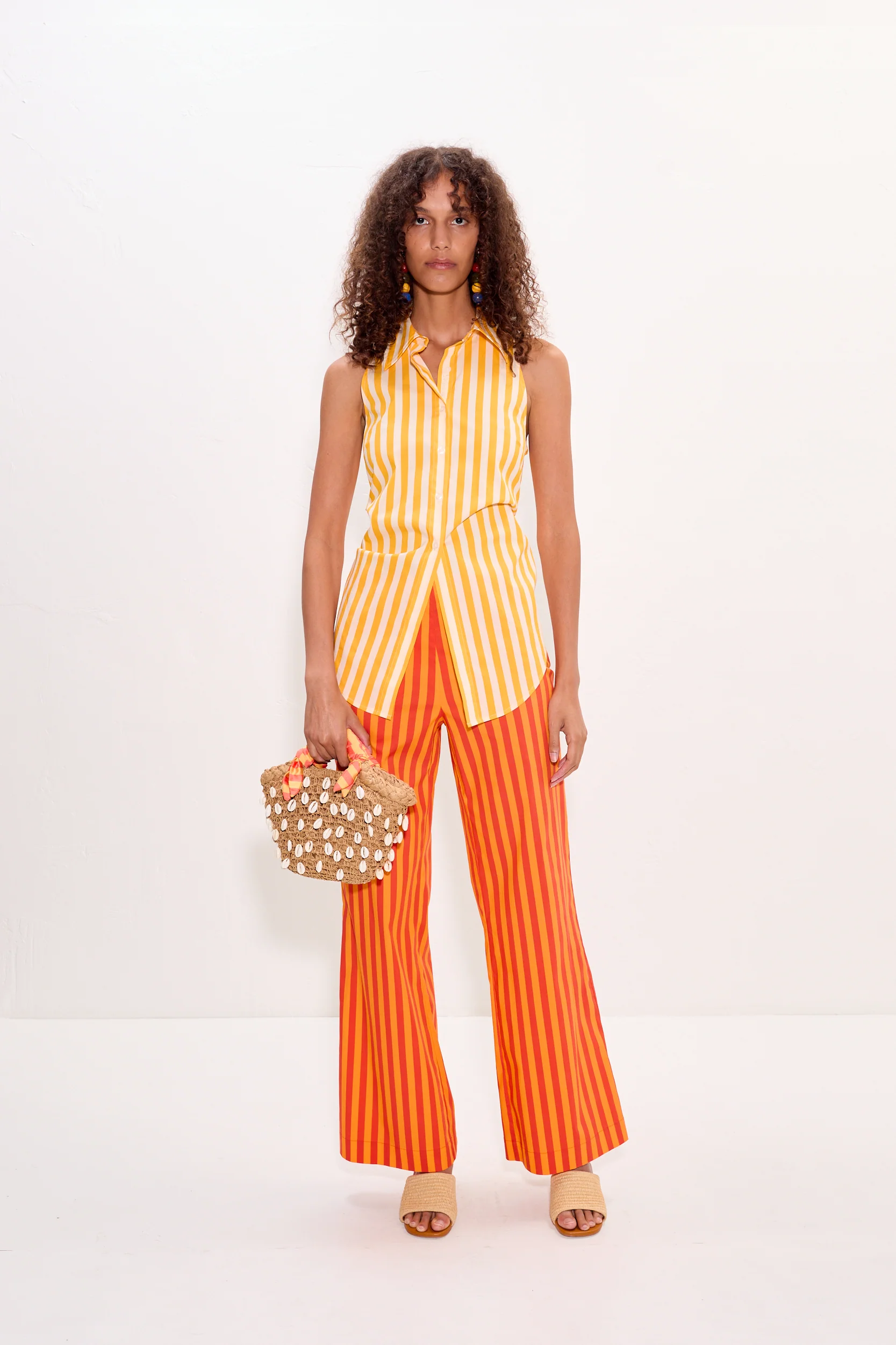 Pia Poplin Pant in Fruit Punch Stripe - Image 2