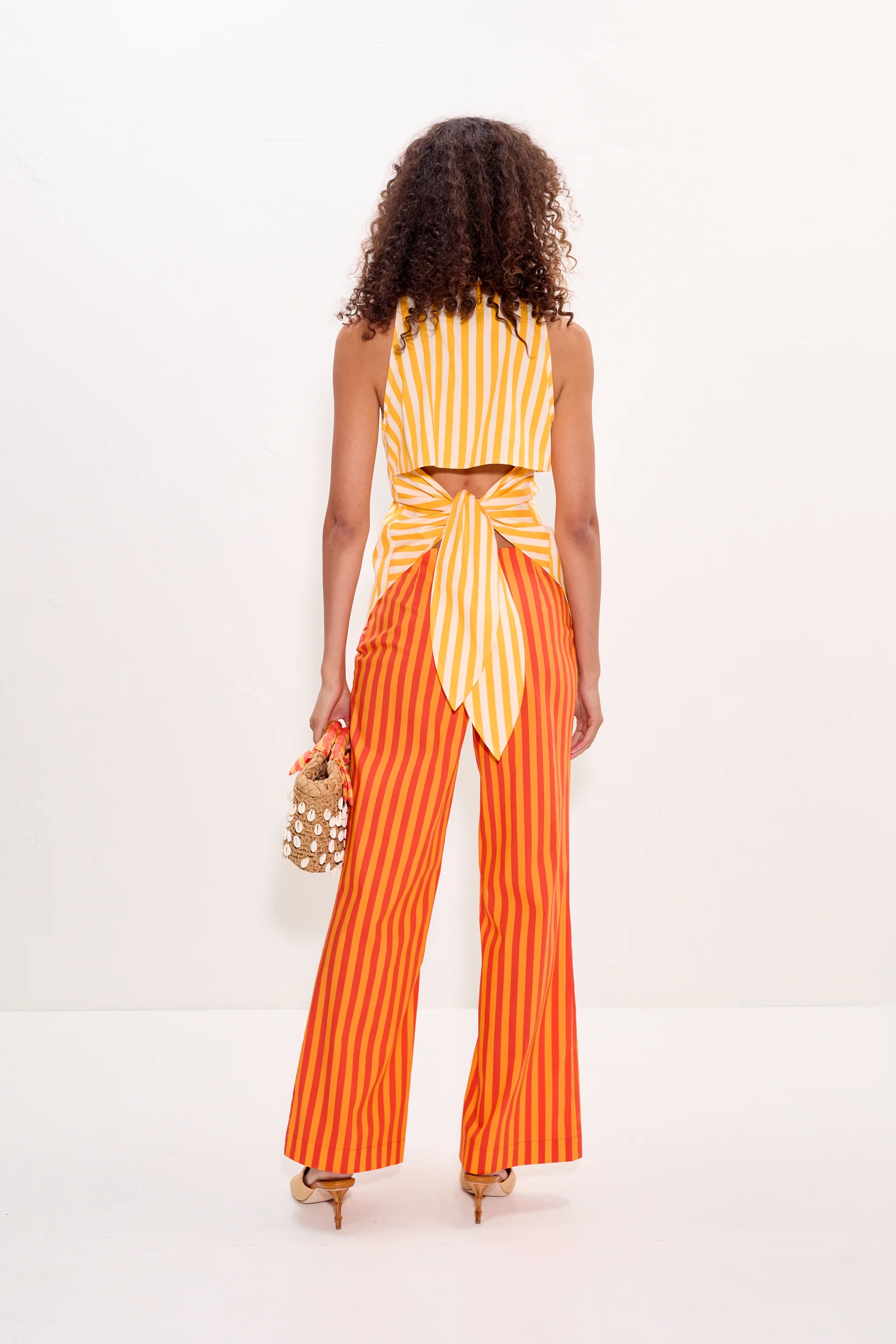 Pia Poplin Pant in Fruit Punch Stripe - Image 4