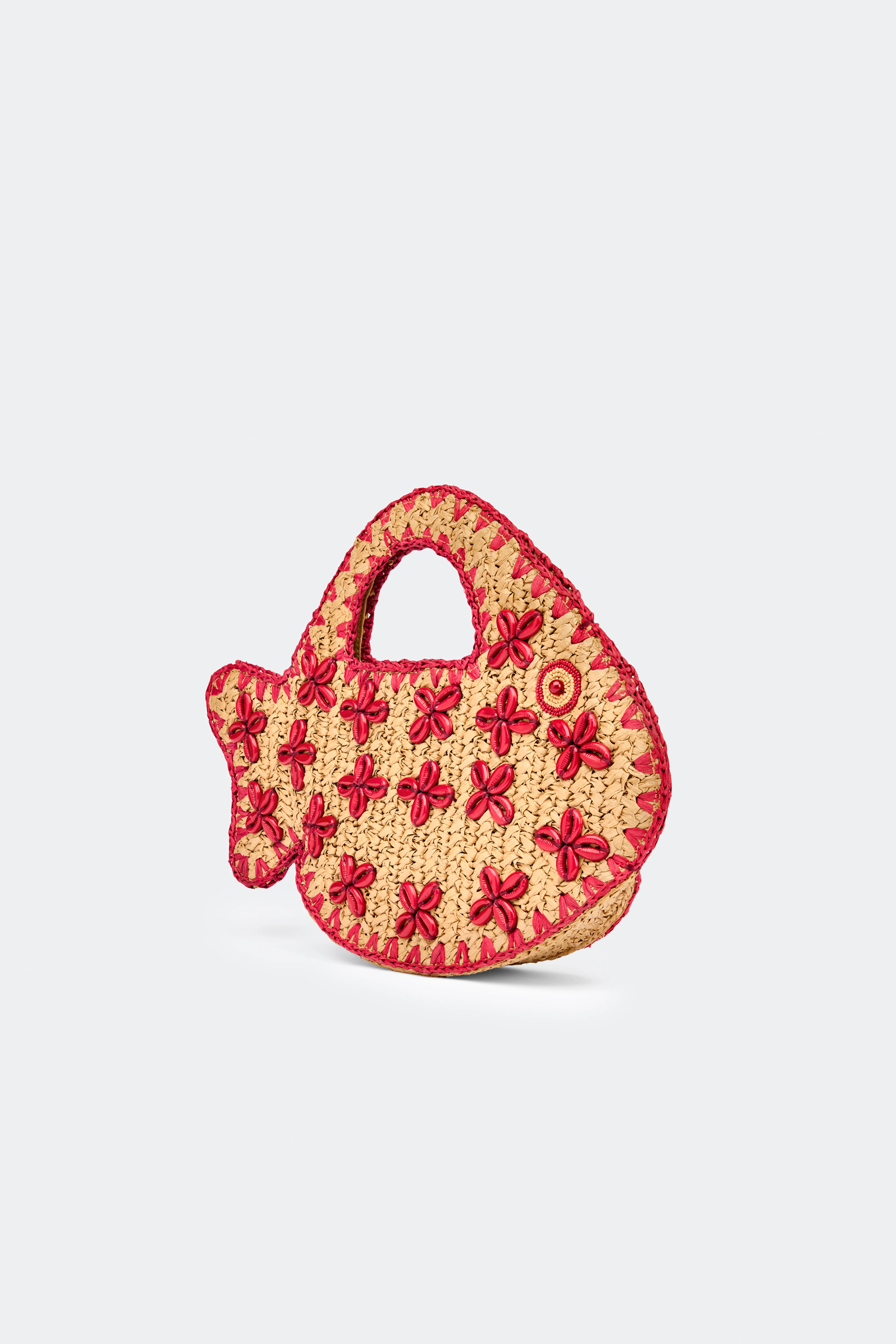 Puka Fish Bag In Natural/Burgundy - Image 2