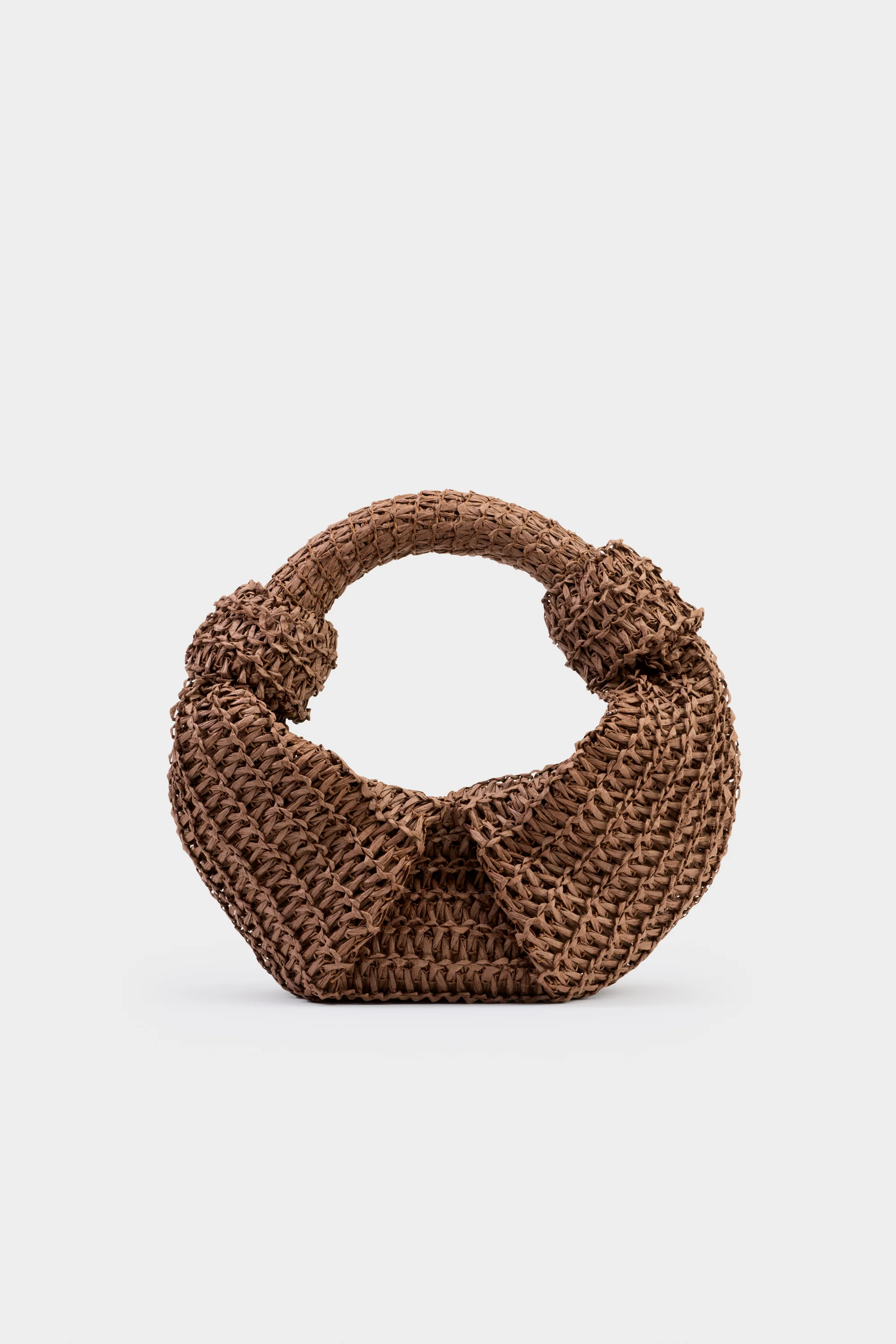 Raffia Lopsy Bag In Chocolate
