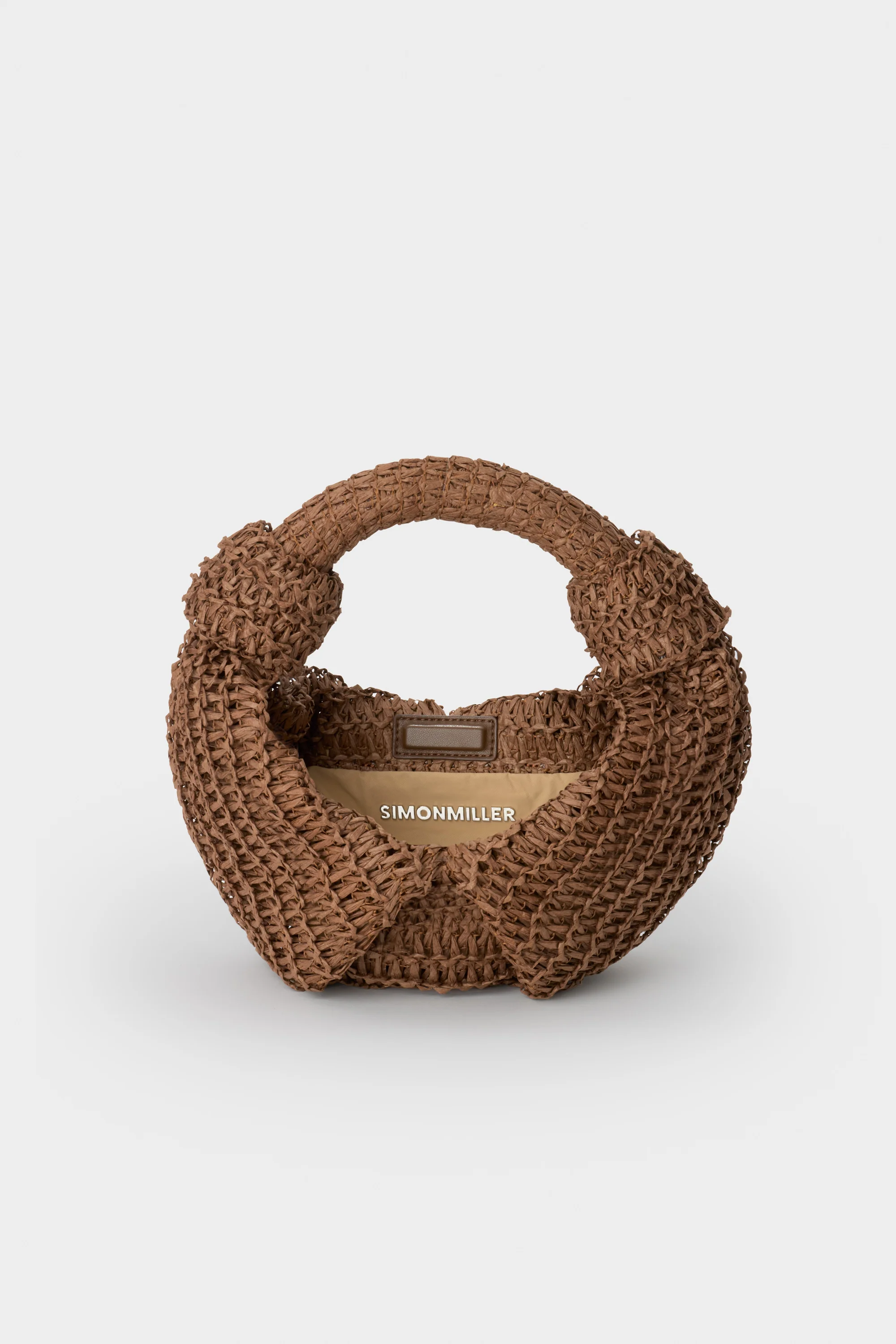 Raffia Lopsy Bag In Chocolate - Image 2