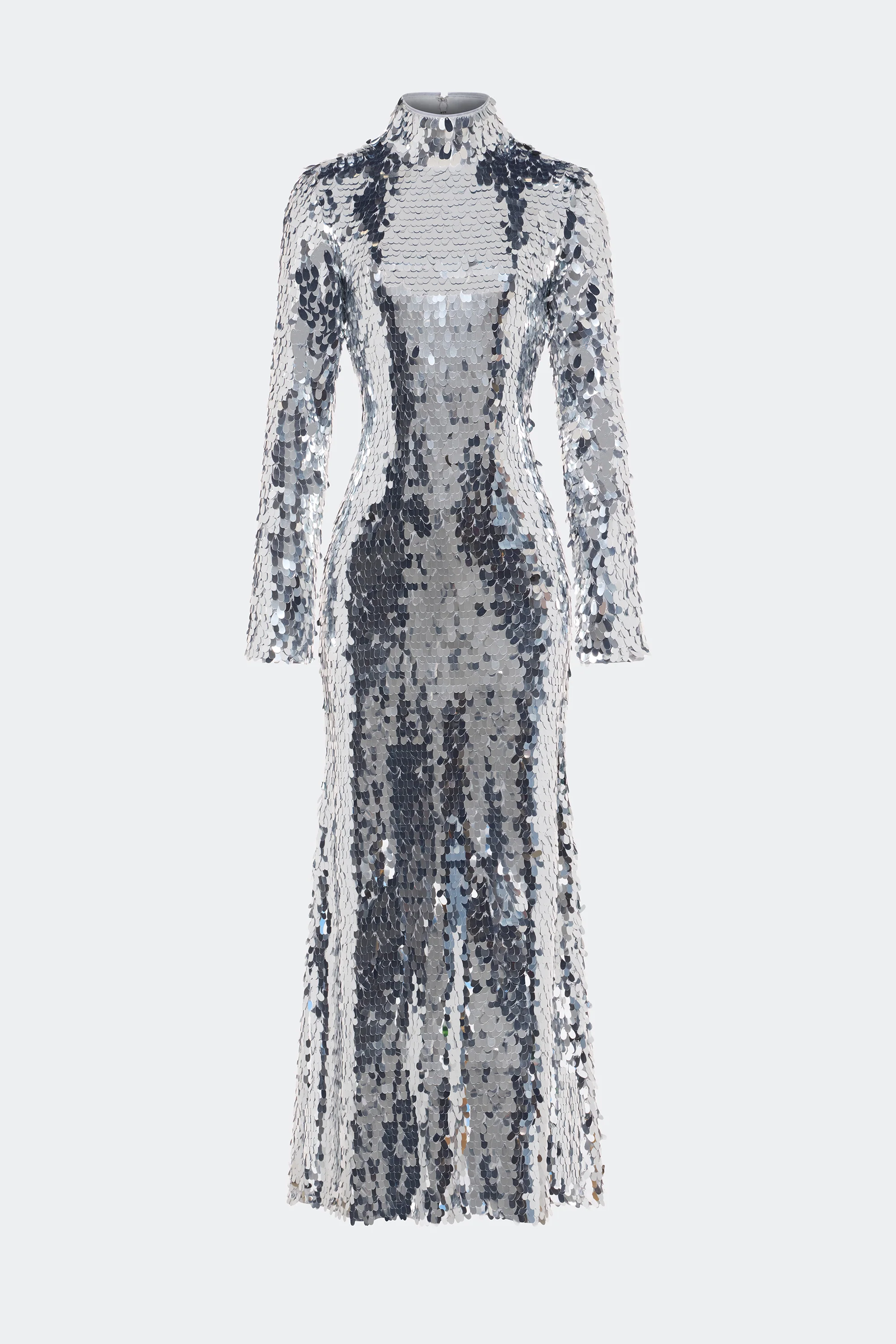 Sculpty Sequin Dress In Satellite Silver