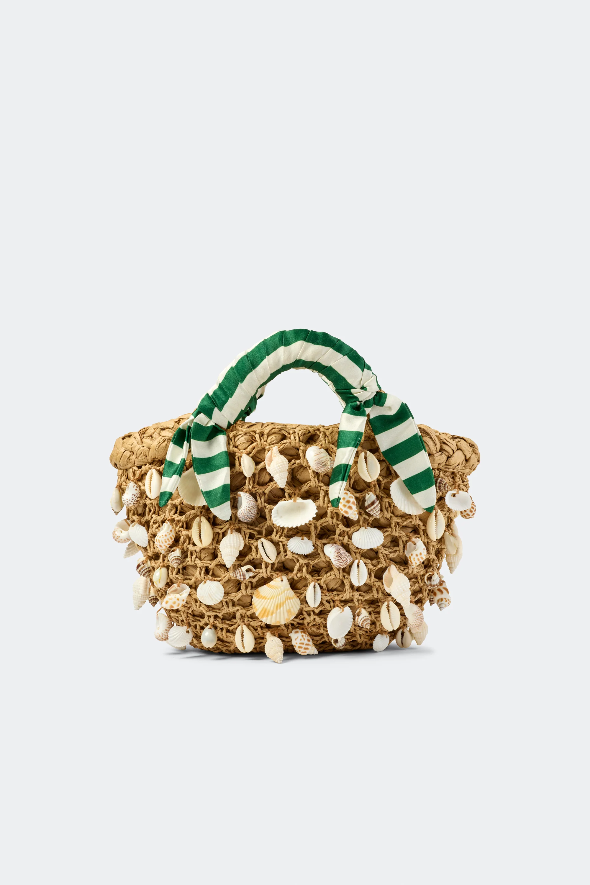 Shelly Bag in Natural/Green Stripe