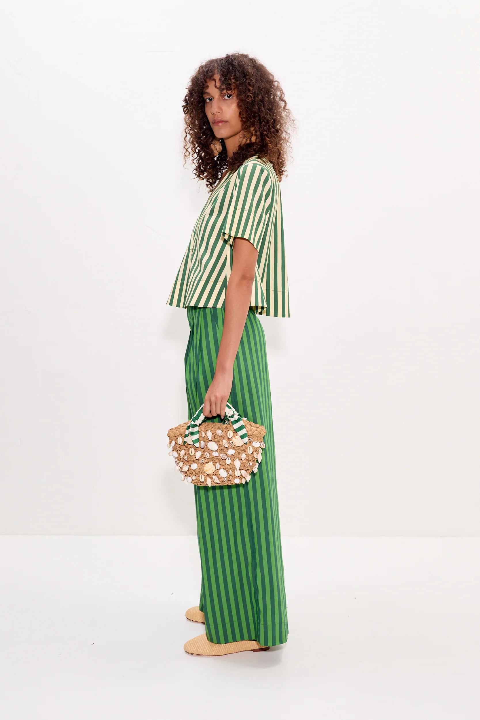 Thorne Poplin Pant In Gummy Green/Moss - Image 3
