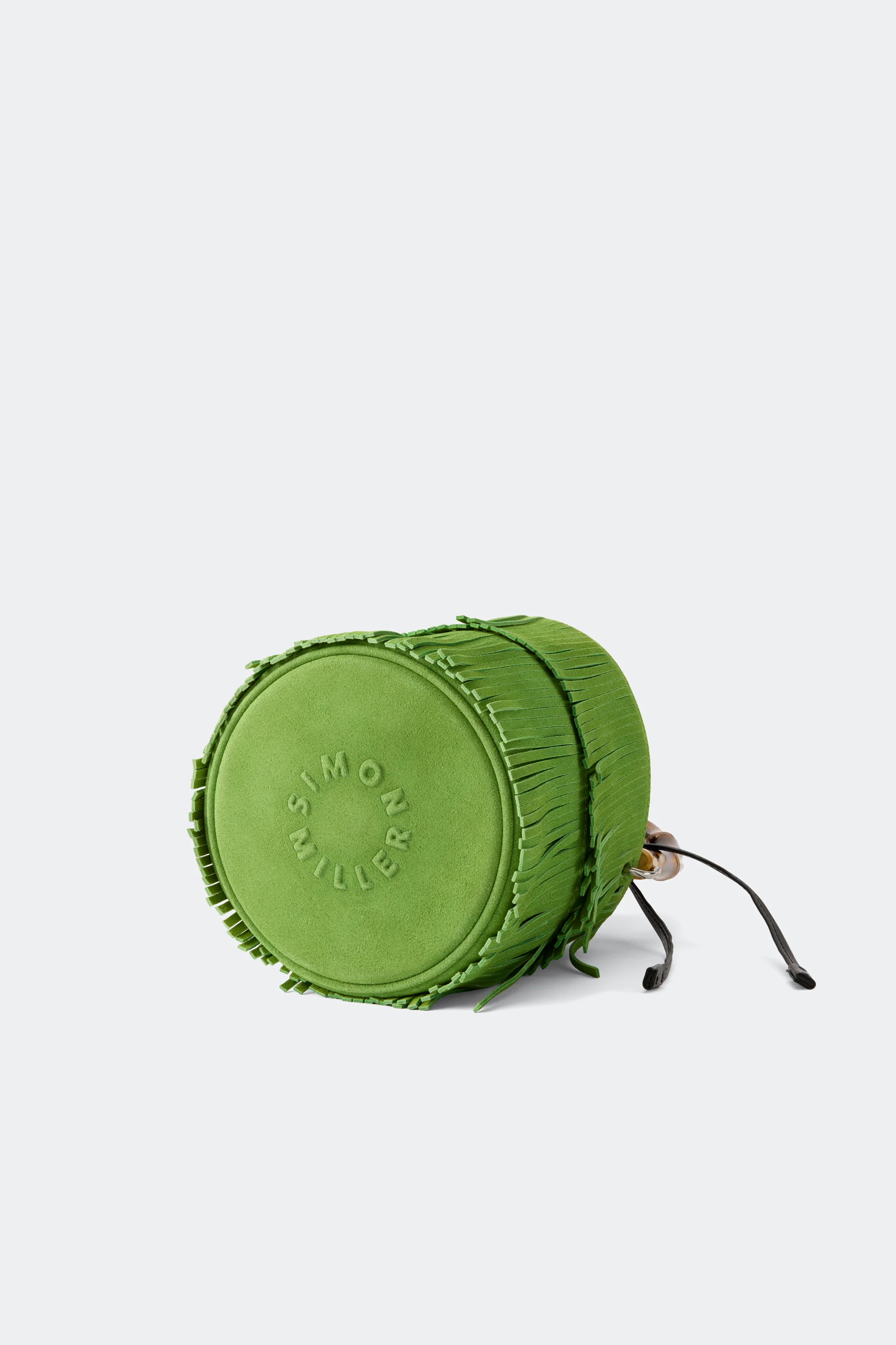 Tiki Fringe Suede Bag In Moss Green - Image 2