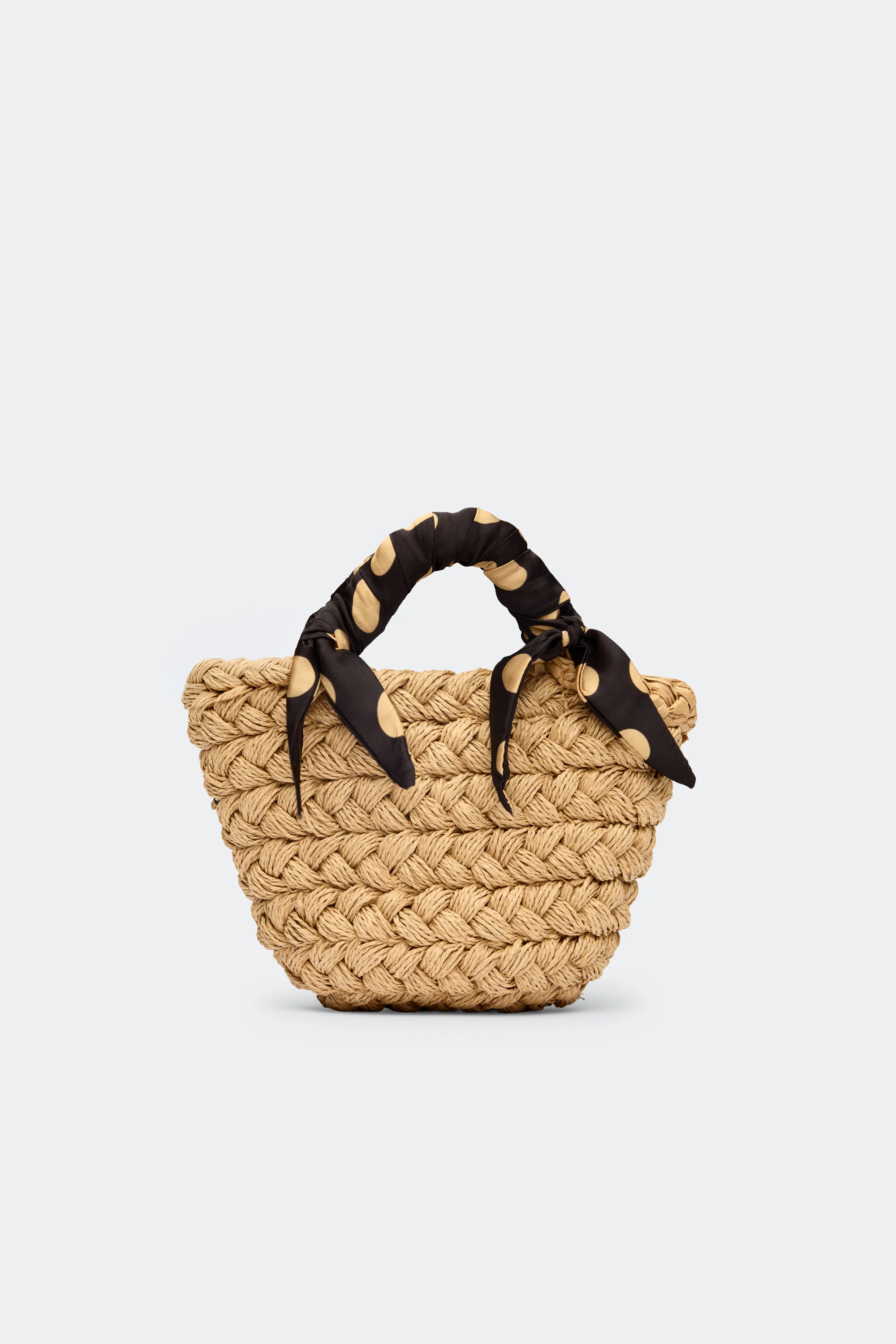 Twilly Basket Bag In Polka Dot/Natural - Image 2