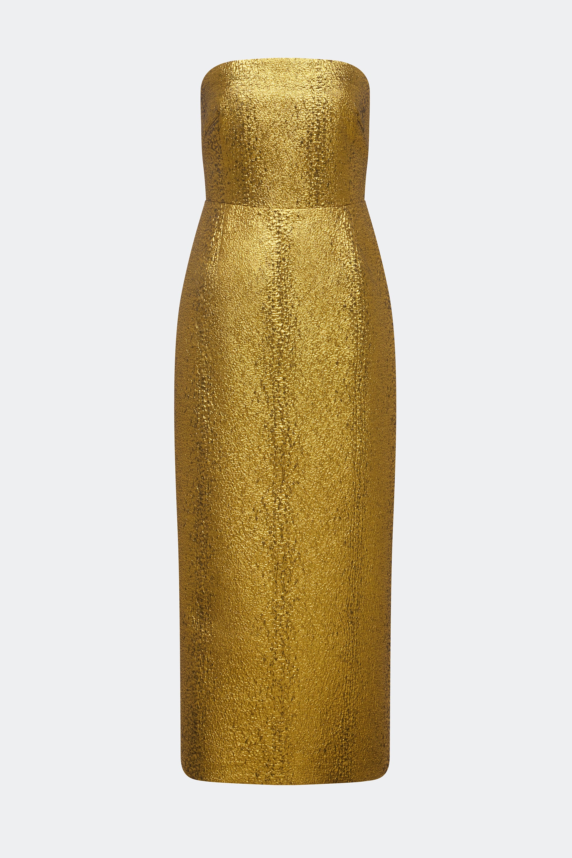 Verdelle Metallic Midi Dress In Star Gold - Image 2