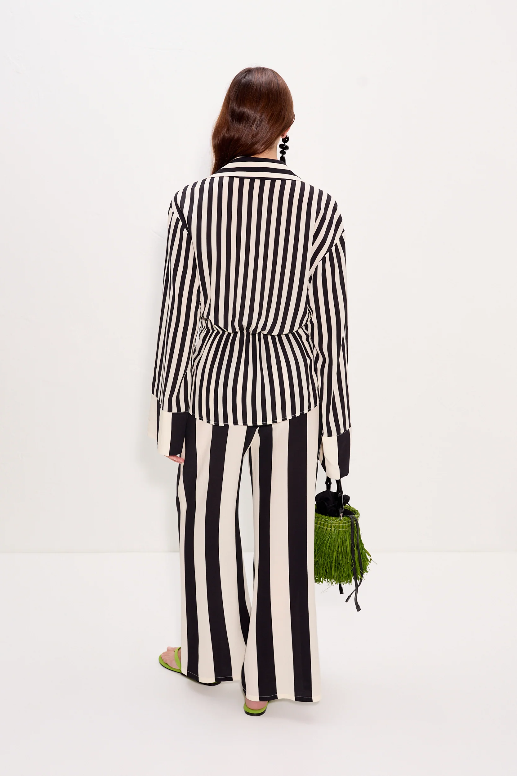 Vietta Crepe Top In Black/White Stripe - Image 4