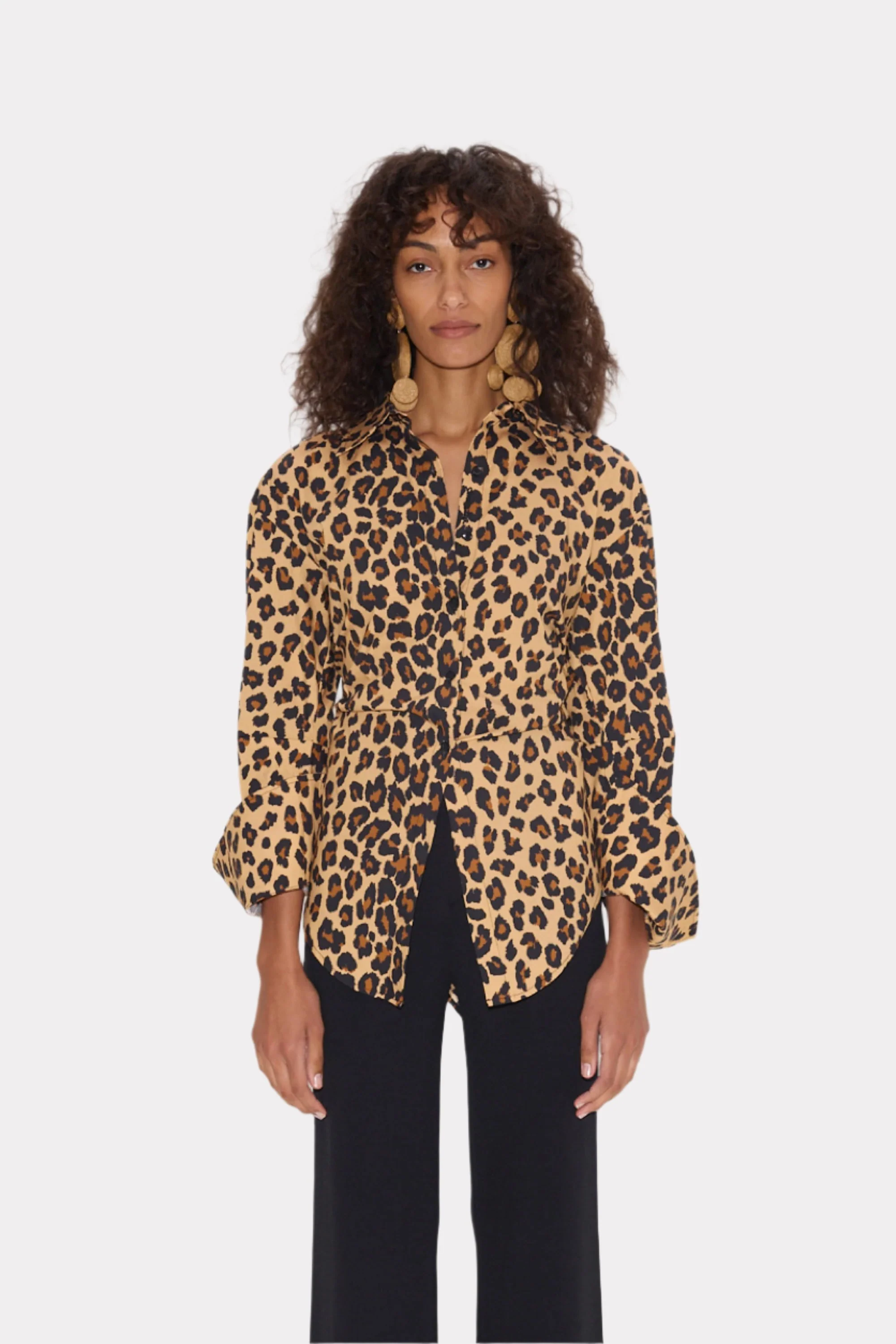 Loch Poplin Button Up in Cheetah - Image 3