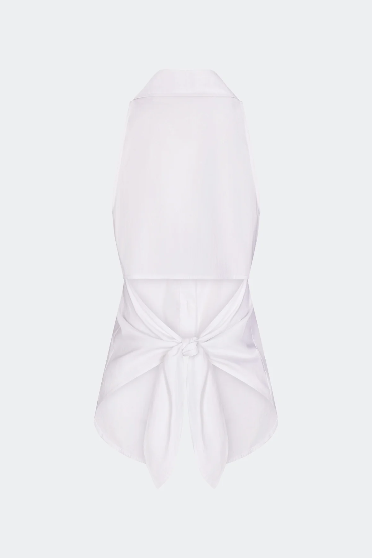 Loch Sleeveless Poplin Button Up In Macadamia - Image 3
