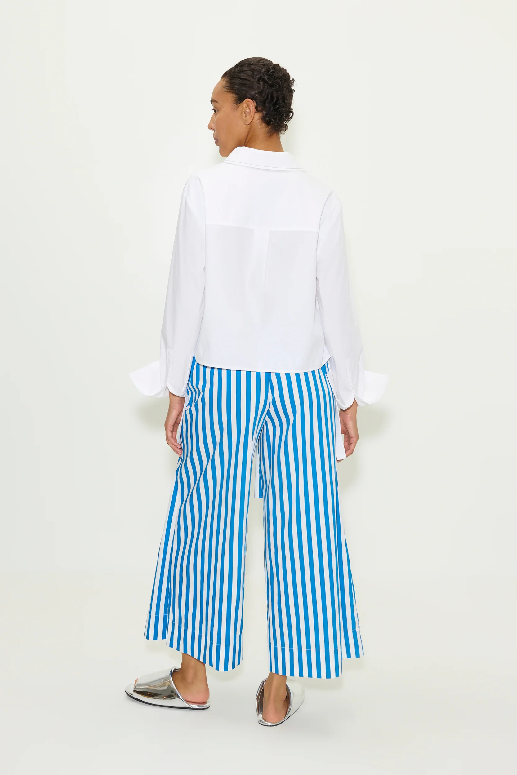 Ayre Cropped Poplin Top in Macadamia - Image 6