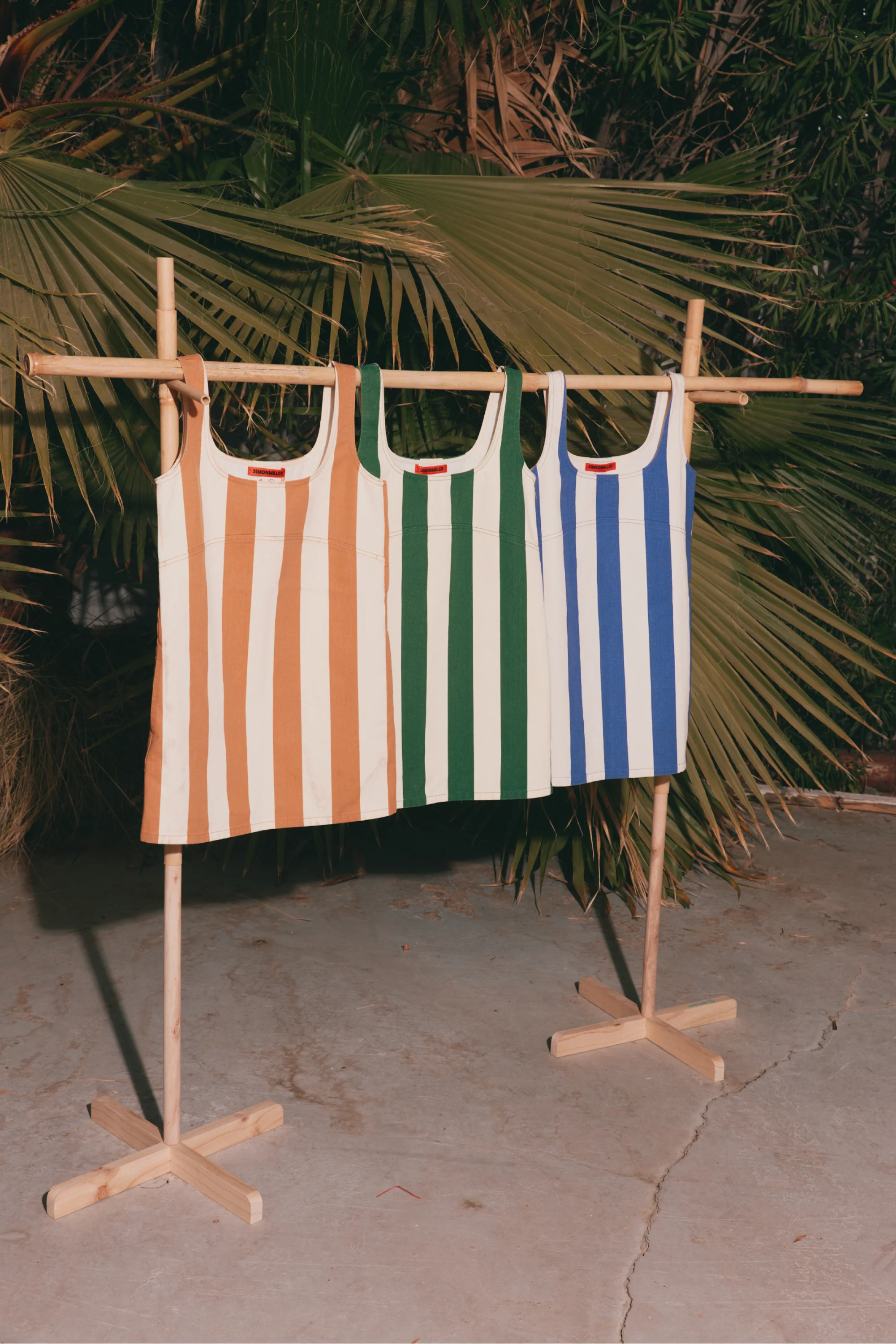 Sahara Striped Denim Dress in Tan Stripe - Image 3