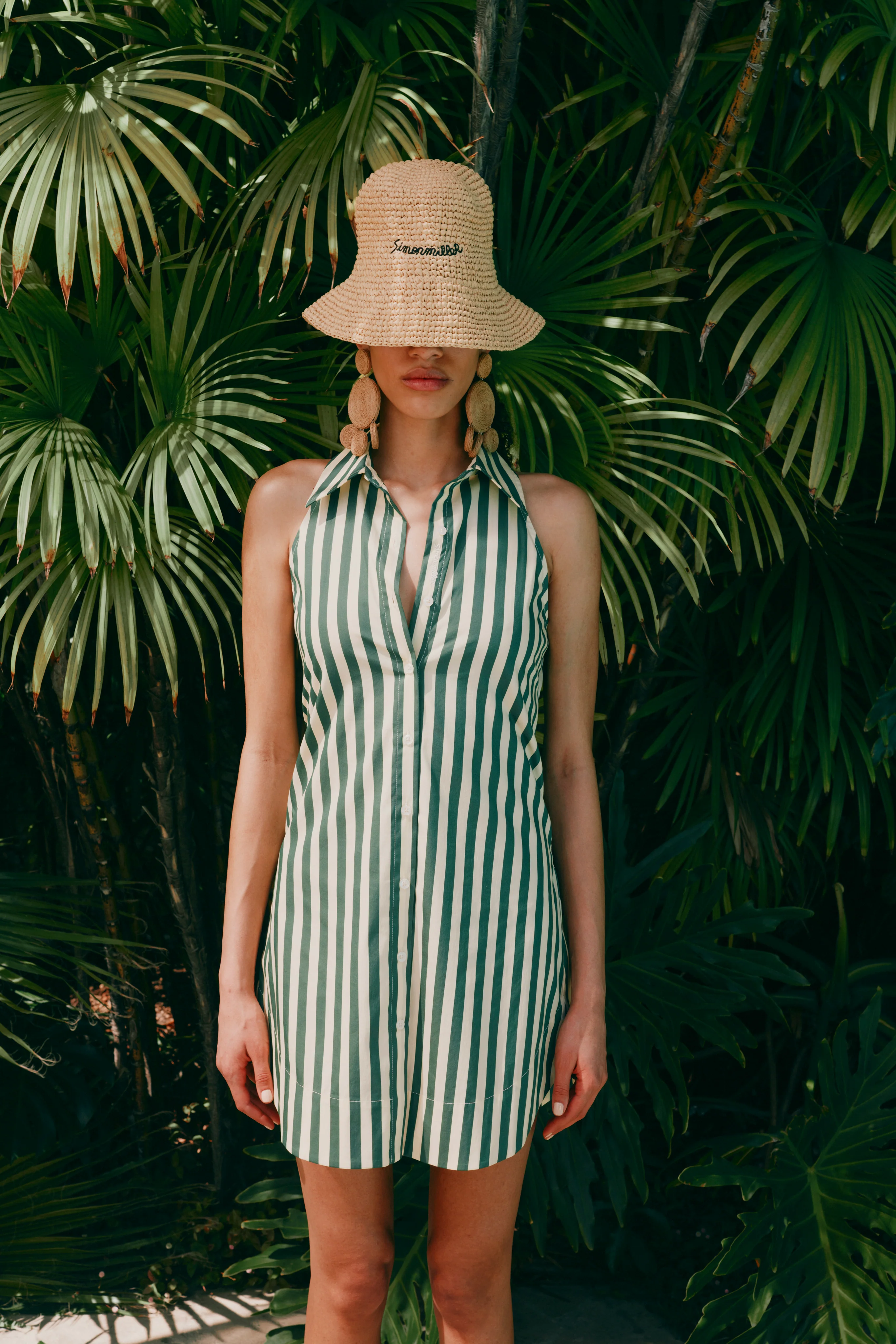 Loch Sleeveless Mini Dress in Gummy Green/Ecru - Image 6