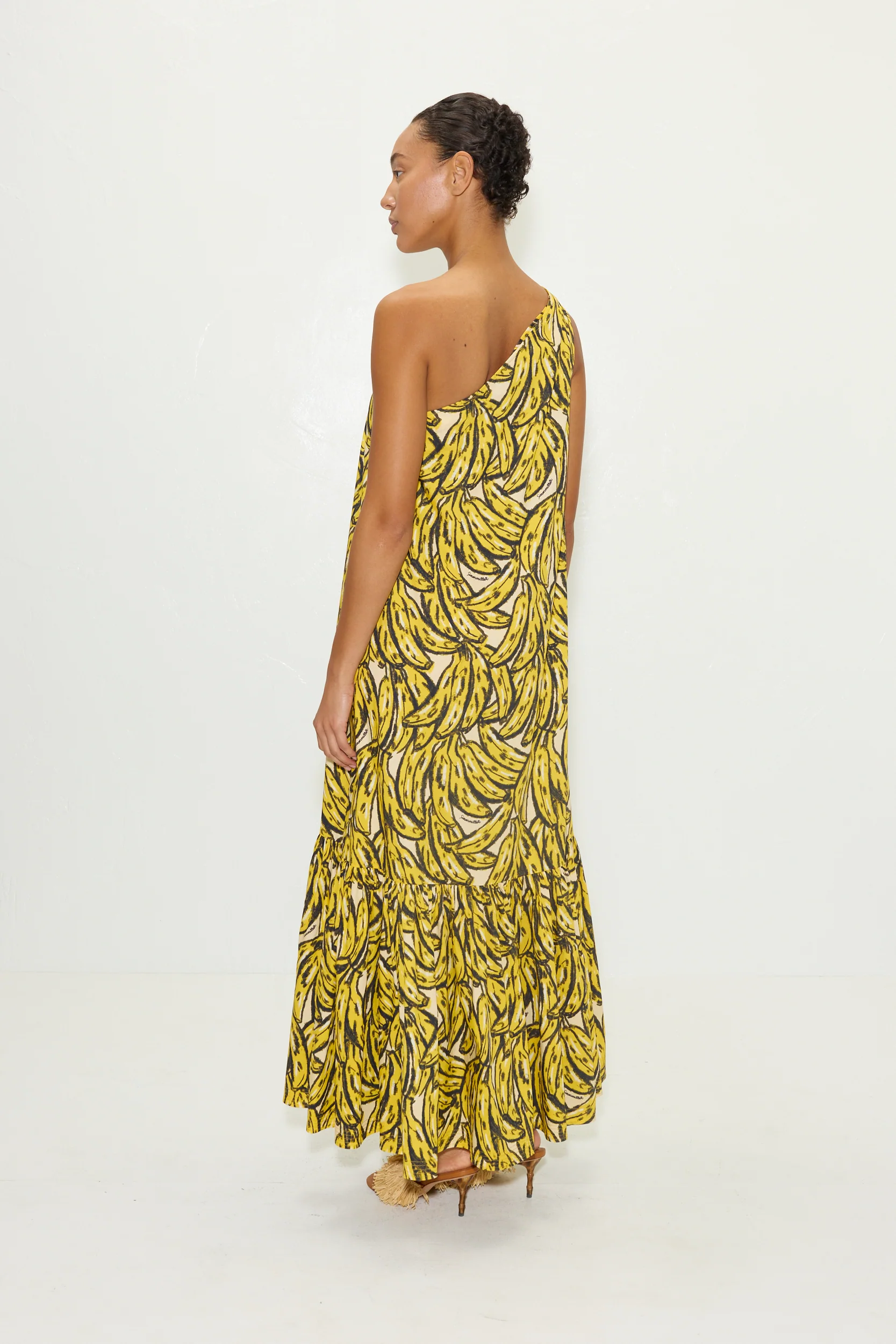 Rea Poplin Maxi Dress in Yellow Bananas - Image 4