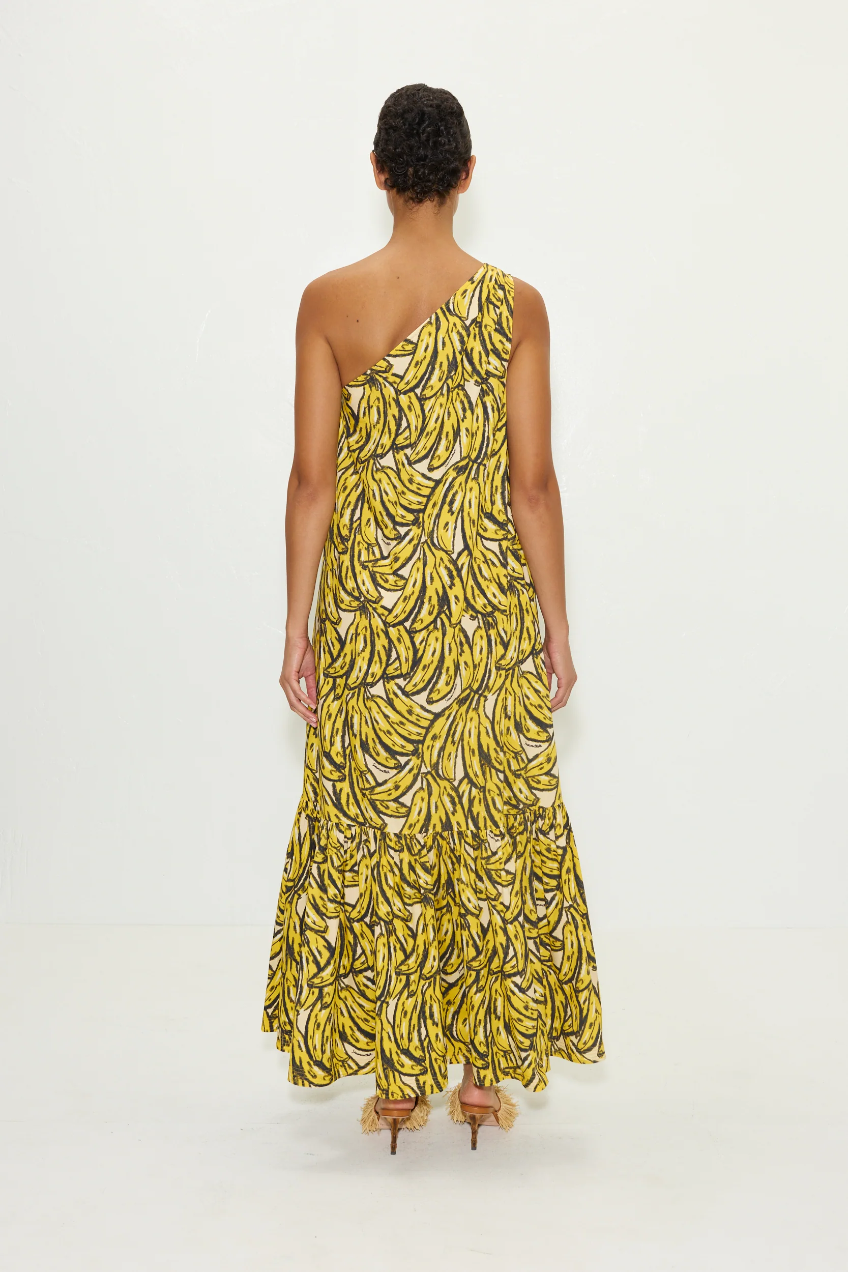 Rea Poplin Maxi Dress in Yellow Bananas - Image 5