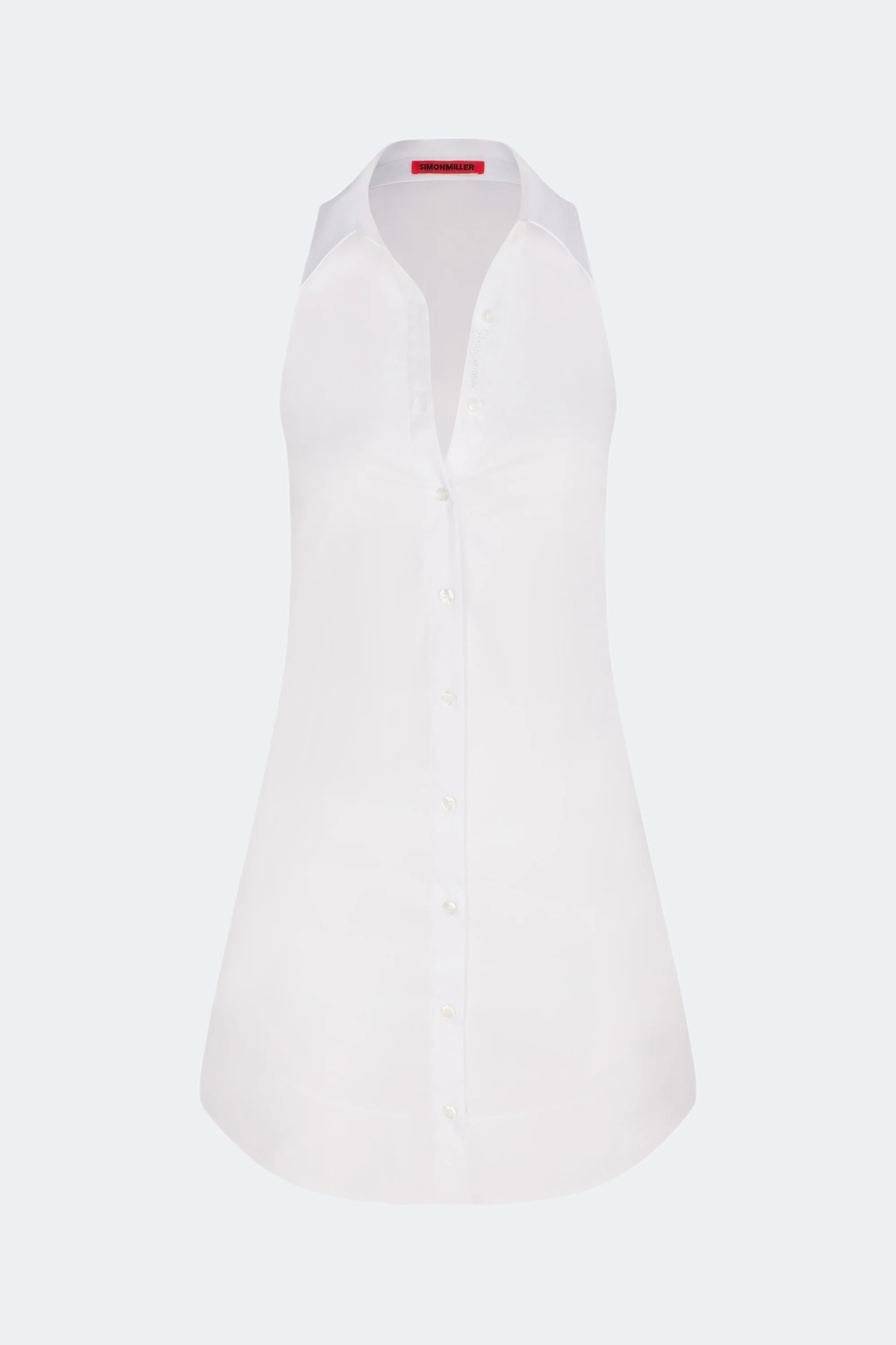 Loch Sleeveless Mini Dress in Macadamia - Image 3