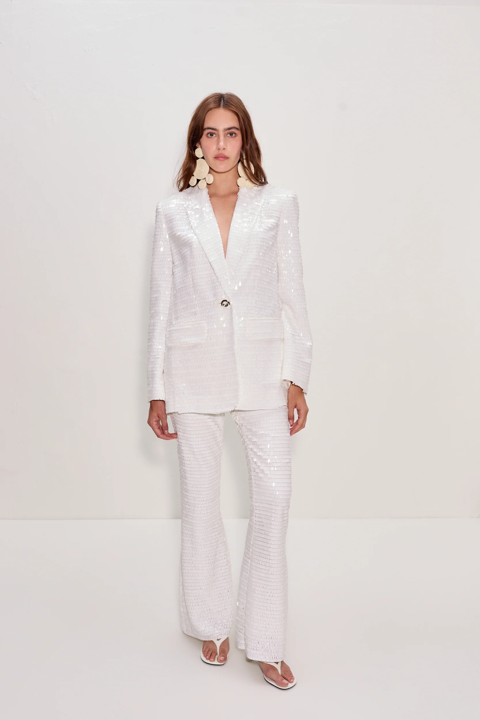 Robo Sequin Pant In Macadamia - Image 3