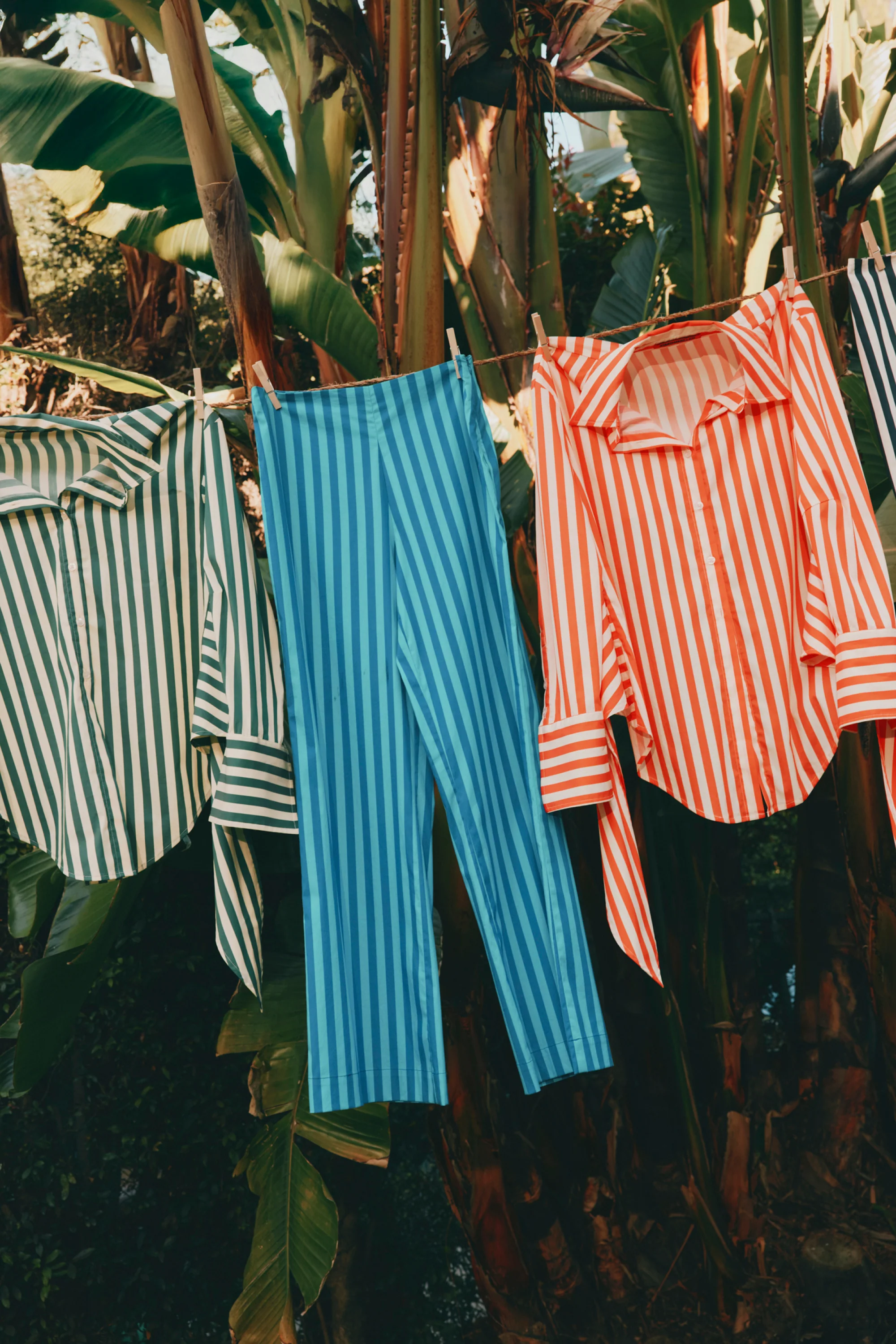 Pia Poplin Pant In Tonal Blue Stripe - Image 7
