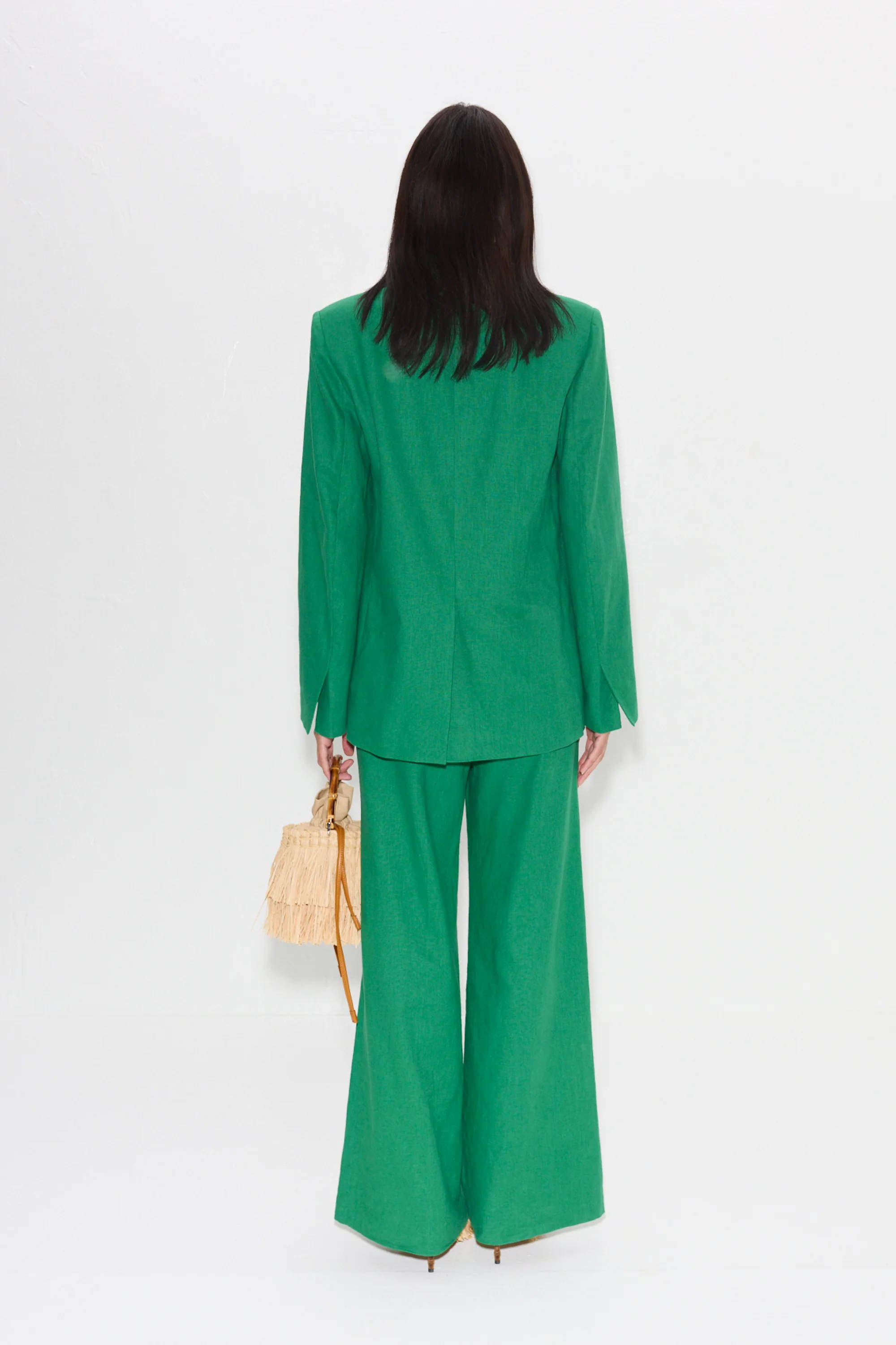 Lennox Linen Jacket in Amazon Green - Image 4