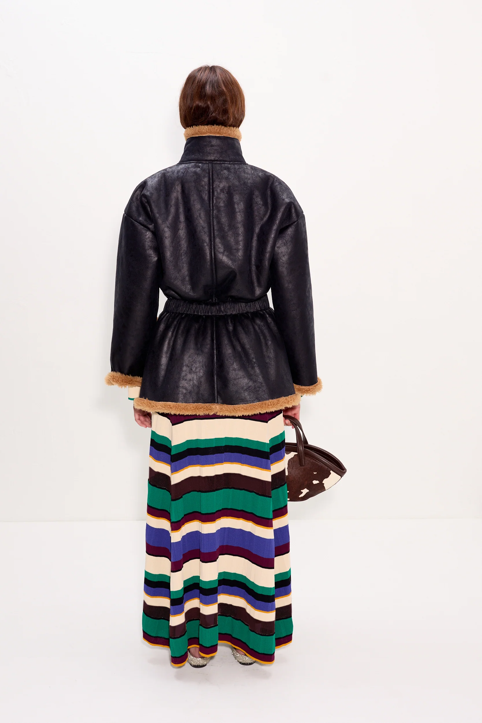 Yara Faux Shearling Jacket In Black - Image 5