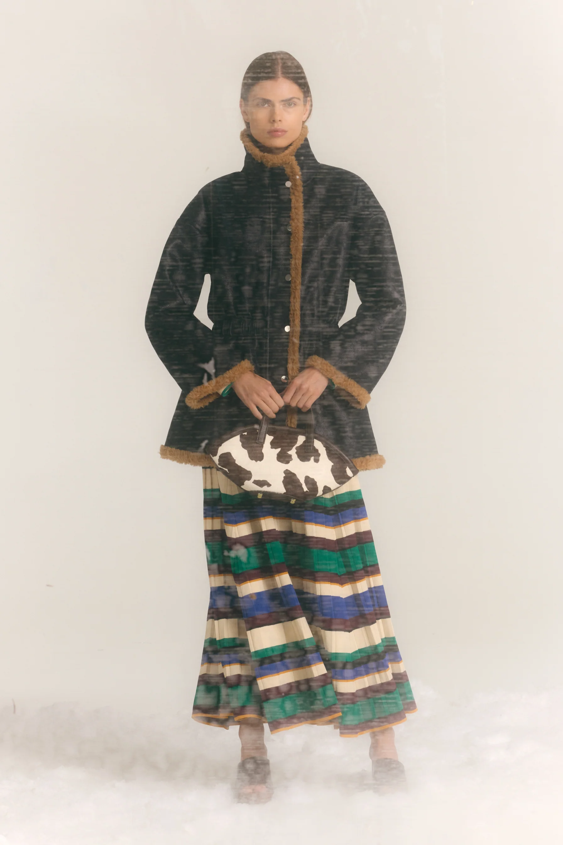 Yara Faux Shearling Jacket In Black - Image 6