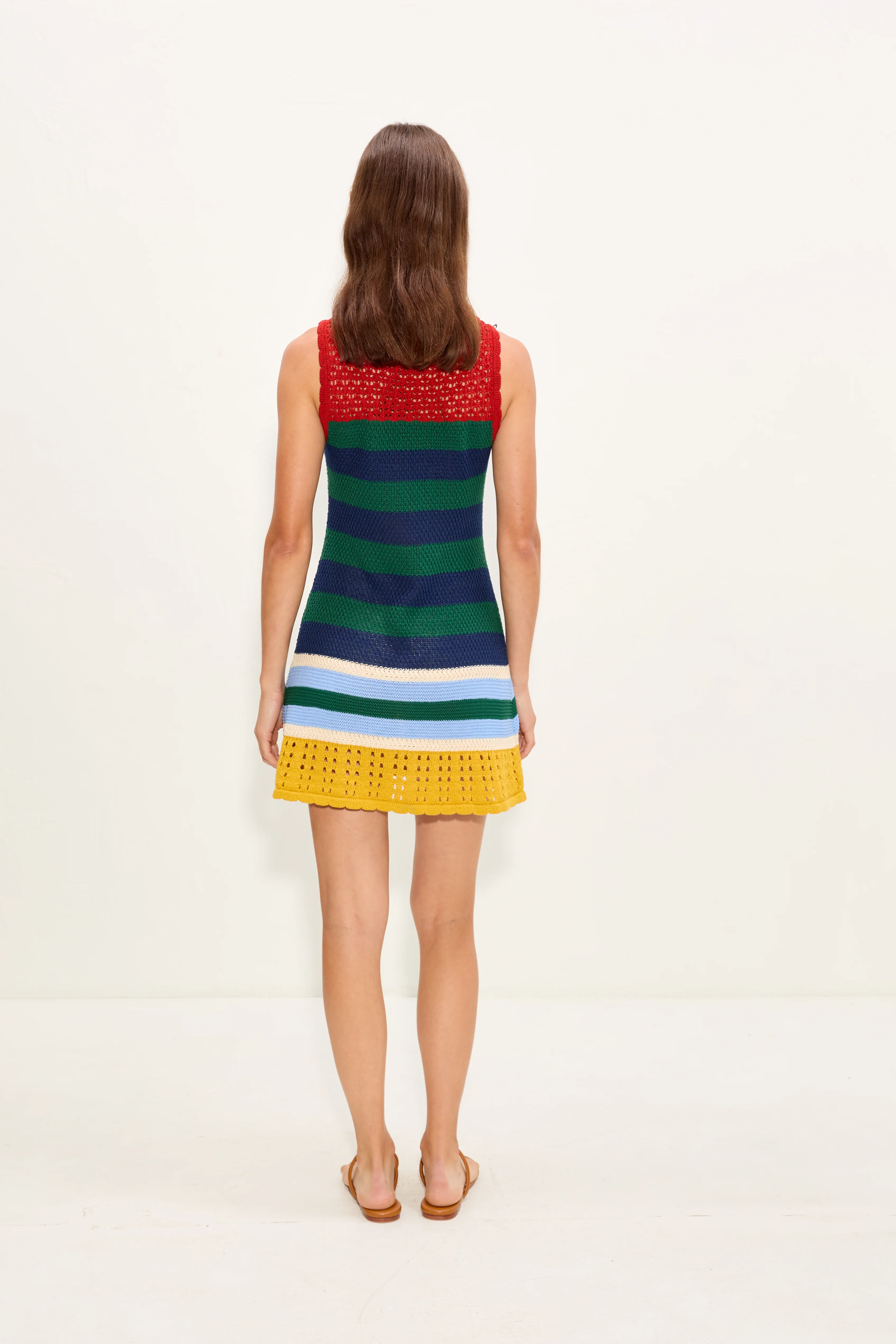 Yvonne Knit Mini Dress In Brick Stripe Combo - Image 4