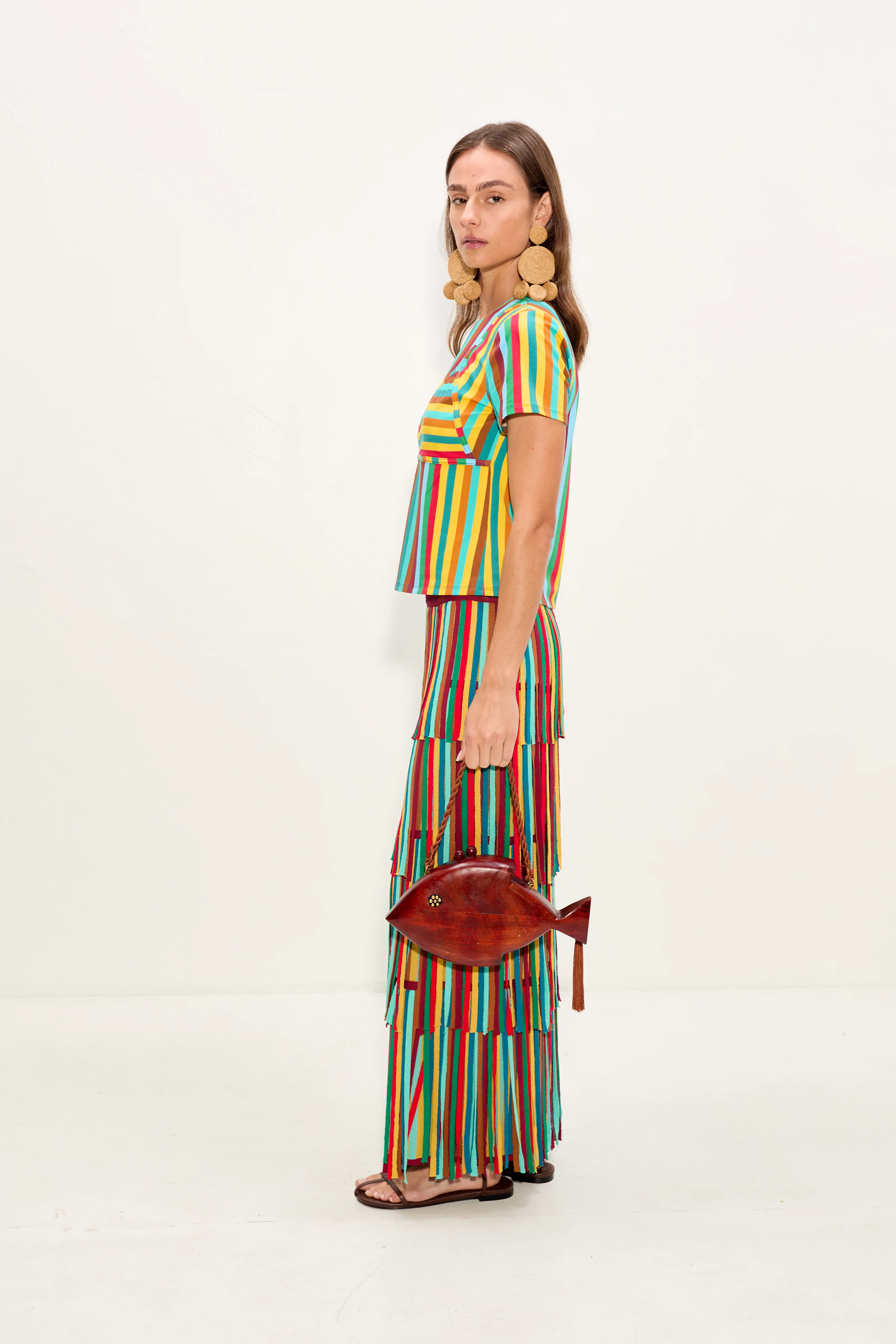 Za Za Knit Skirt In Vibrant Multi Stripe - Image 4