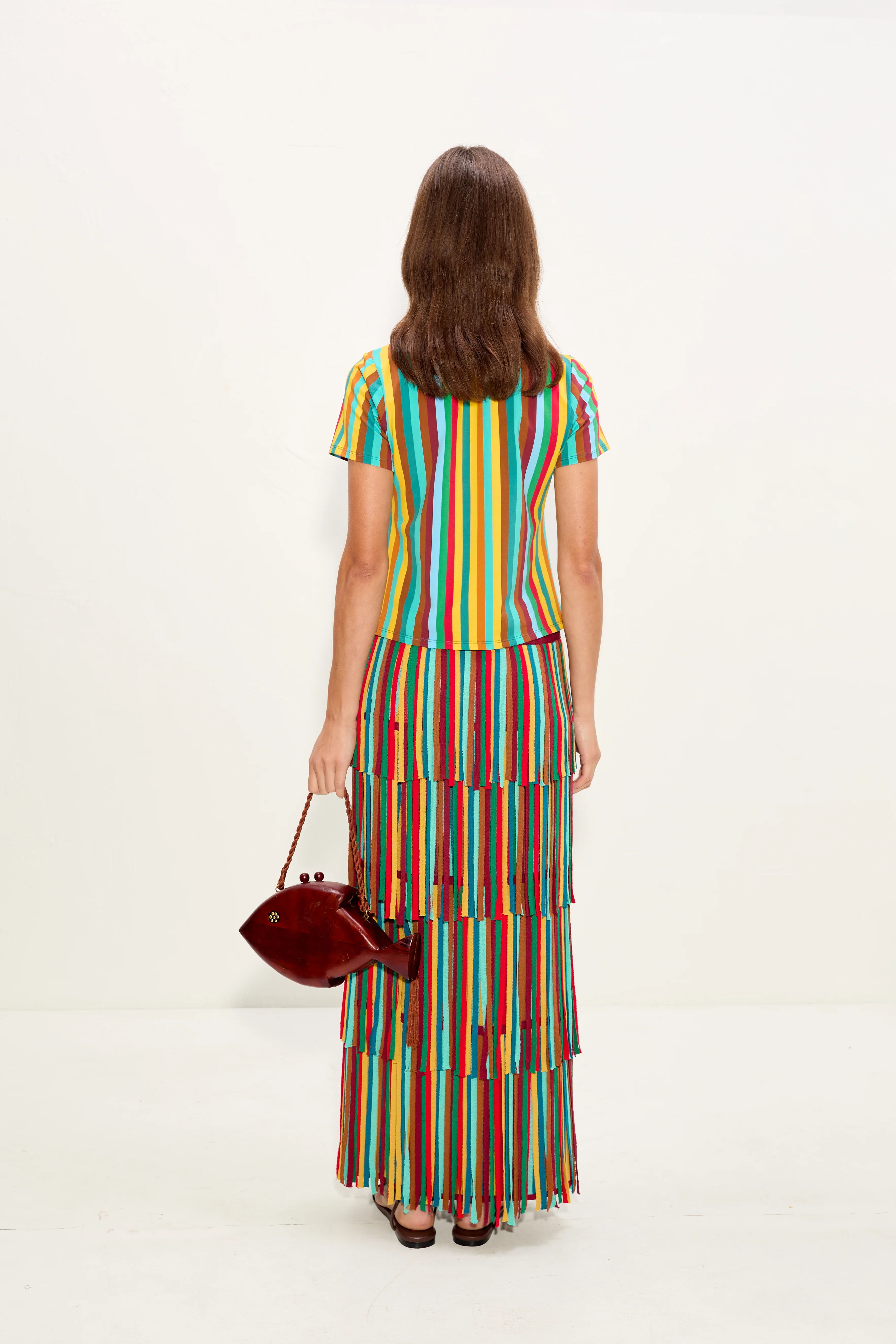 Za Za Knit Skirt In Vibrant Multi Stripe - Image 5