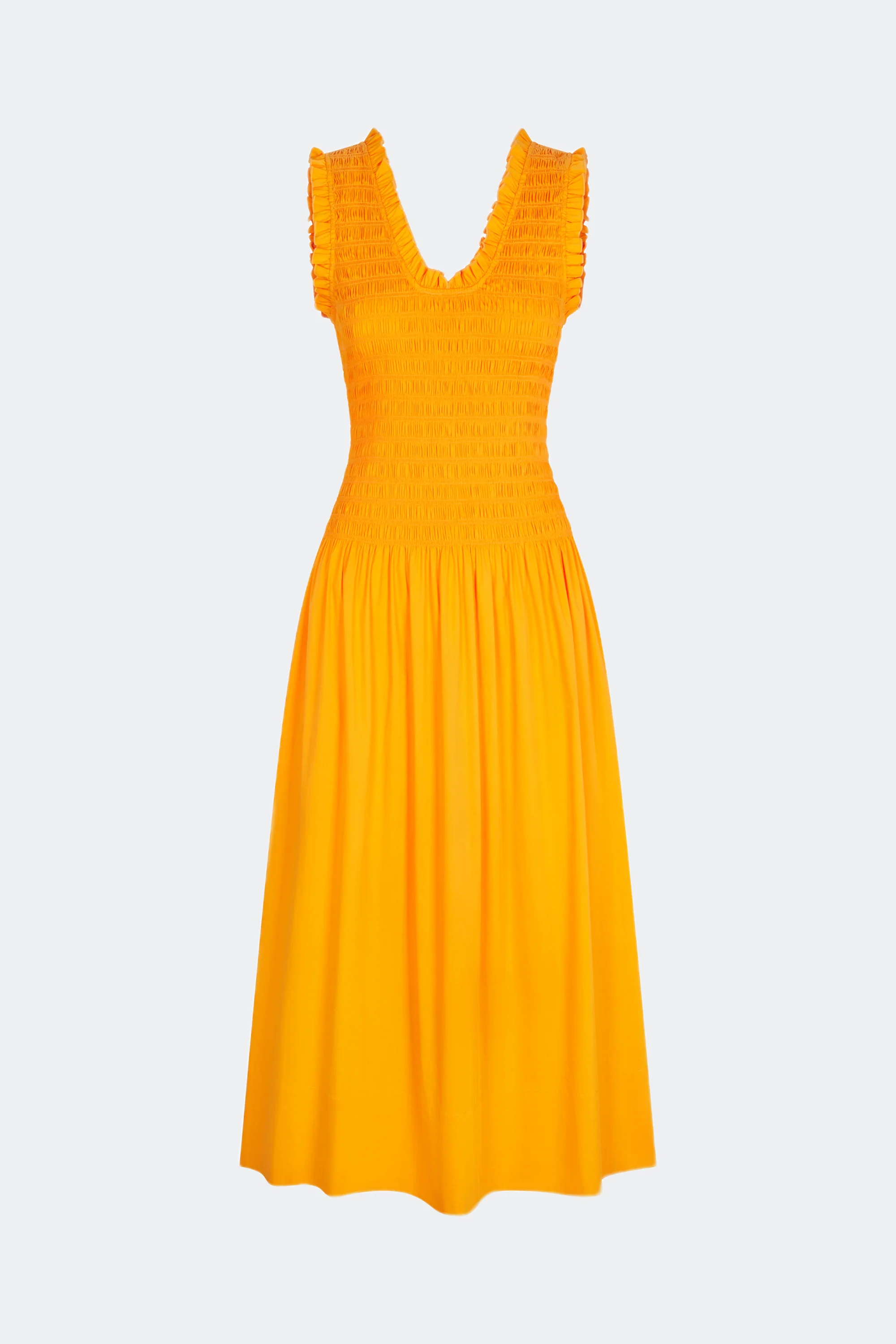 Zini Poplin Dress in Sherbet Orange