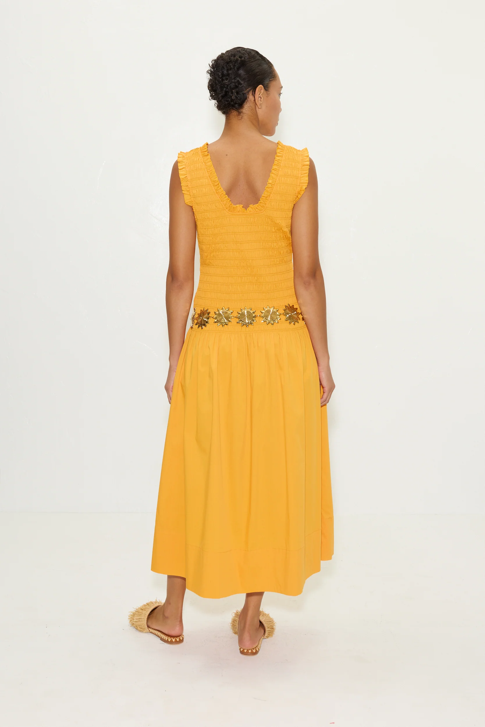 Zini Poplin Dress in Sherbet Orange - Image 4